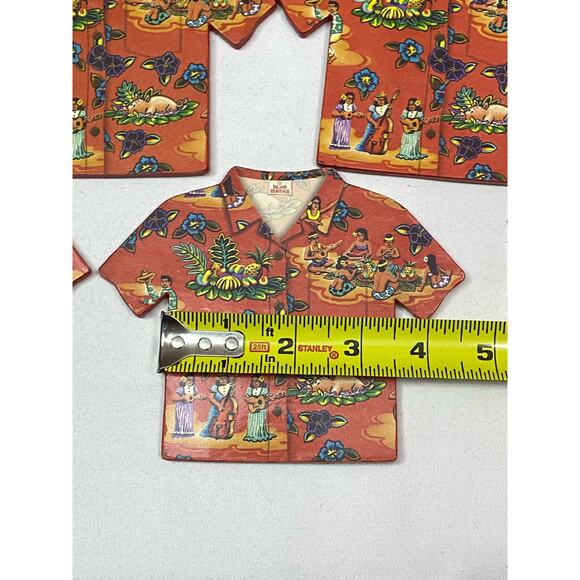 Set Of 8 Island Heritage Hawaiian Shirt Shaped Aloha Themed Cork Backed Coasters - Picture 4 of 13